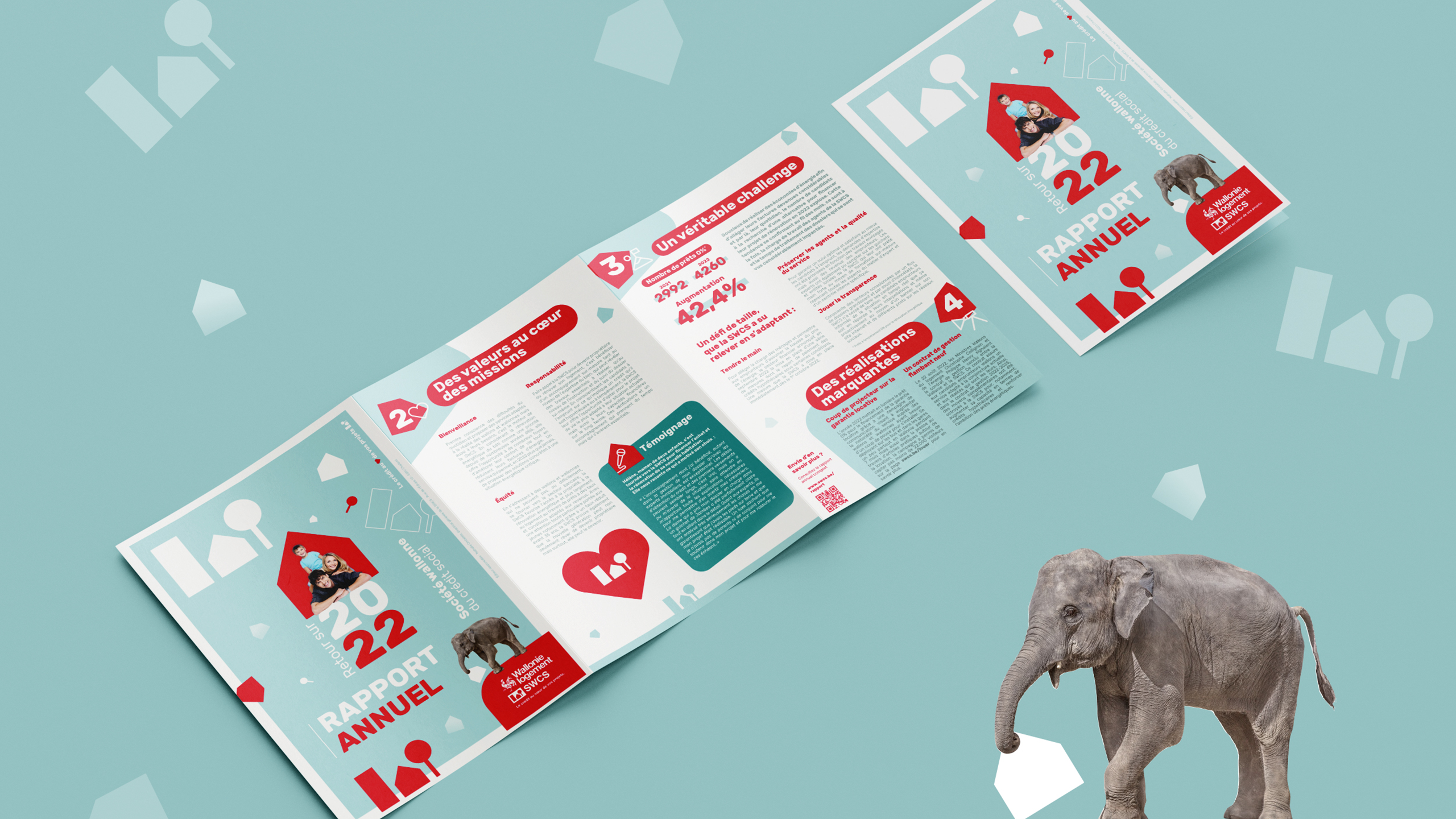 SWCS - Société wallonne du crédit social - Redynamisation identité visuelle - Supports de communication - Periskop - Agence de communication - Studio graphique - Branding - Dépliant - 2