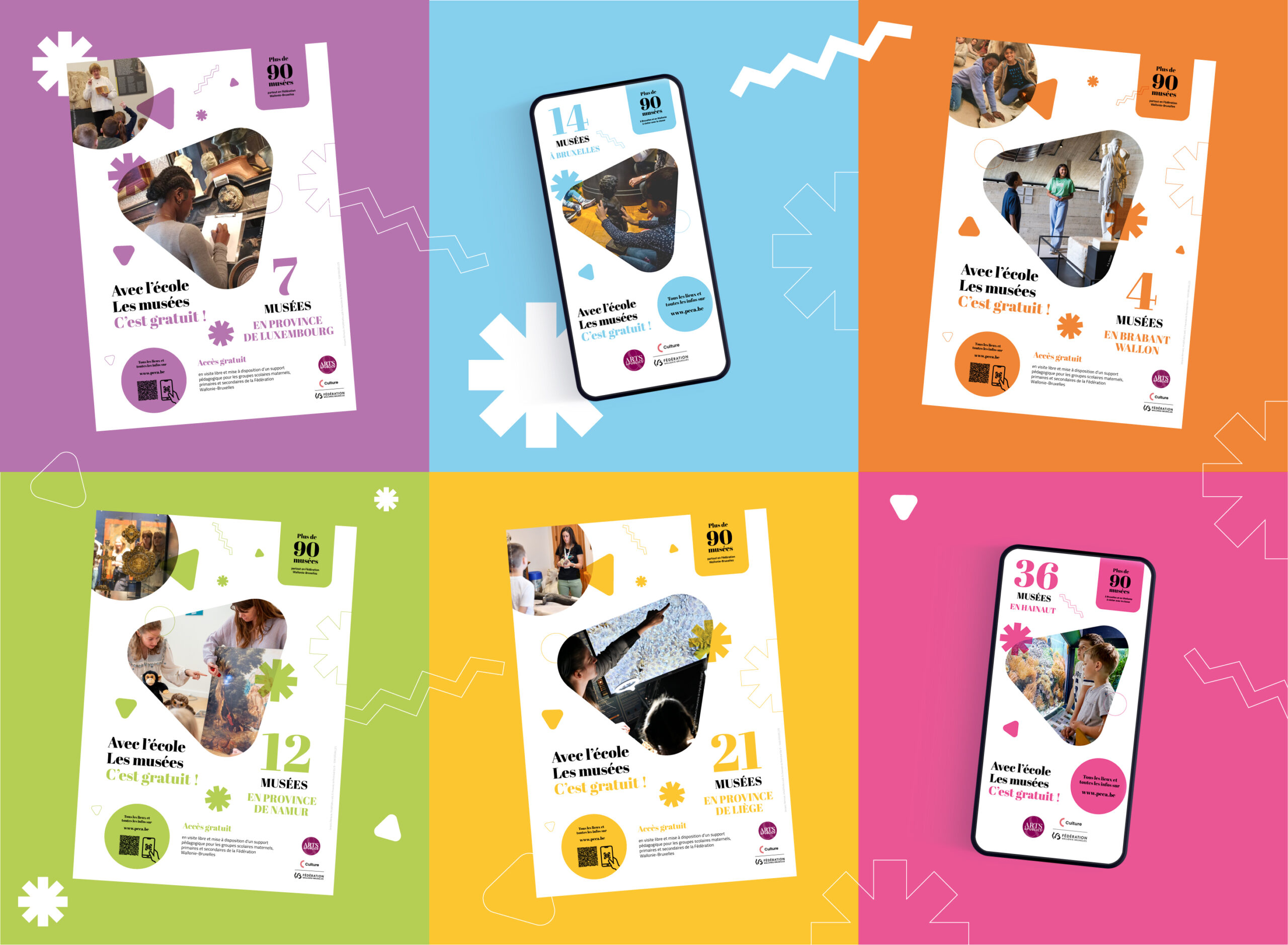 Arts&Publics - Culture - Culturel - Graphisme - Supports de communication - Campagne - Affiche - Flyers - Periskop - Agence de communication - Studio graphique - Bruxelles - Musées - Gratuits