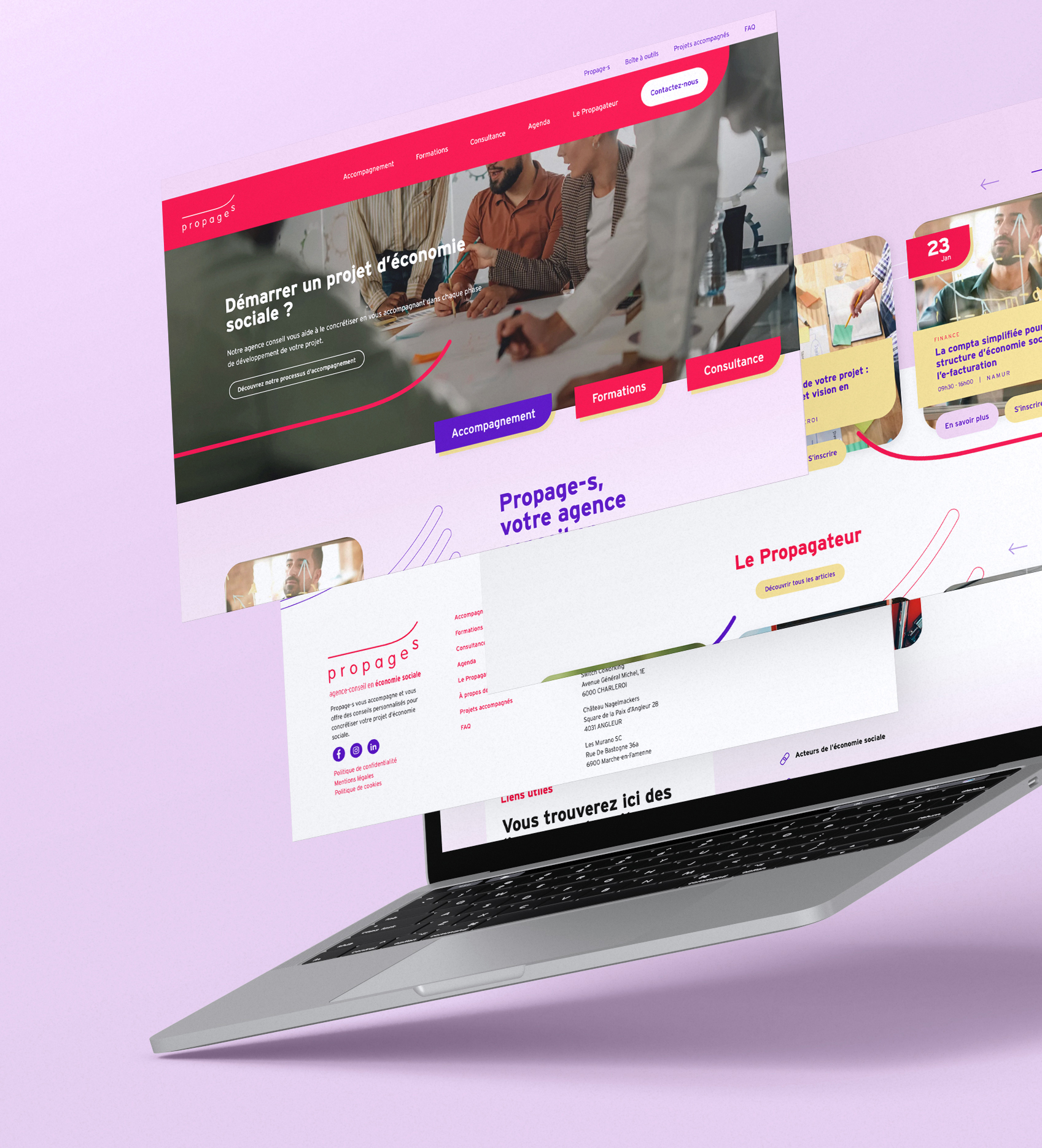 Propage-s - Social - Formation - Coaching - Accompagnement - ASBL - Periskop - Agence de communication - Studio graphique - Création de site web - Liège - Identité visuelle - 1