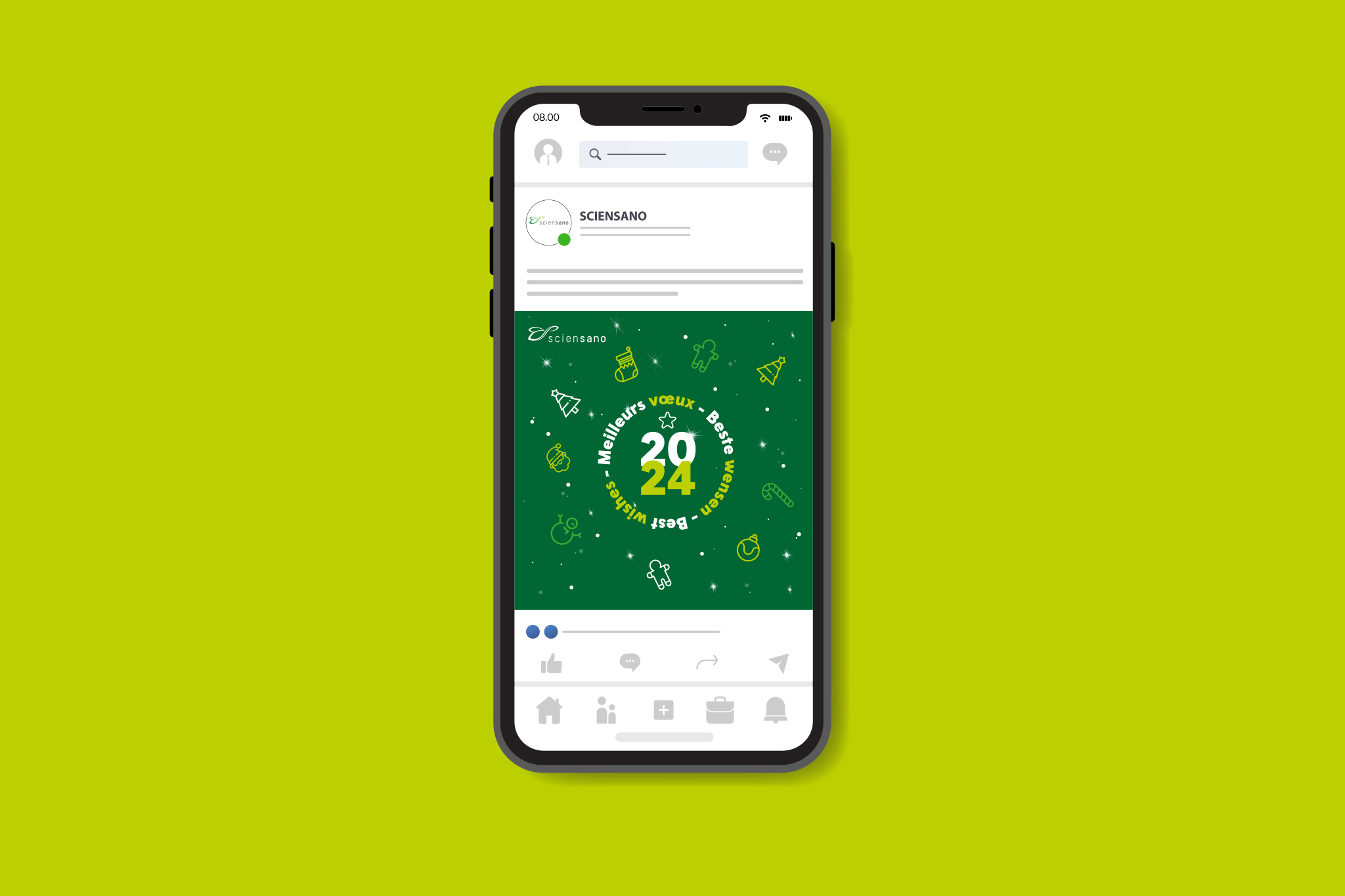 Sciensano - Economie - Science - Ecologie - Graphisme - Periskop - Agence de communication - Studio graphique - Post réseaux sociaux - Carte de voeux